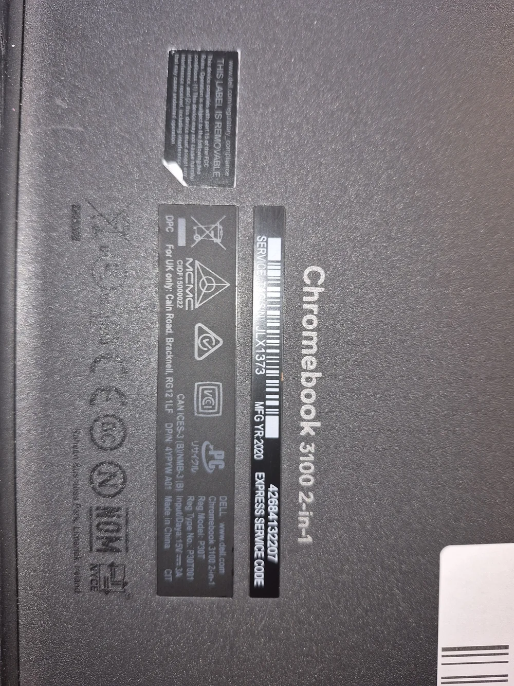 Dell Chromebook Laptop in Charcoal Gray